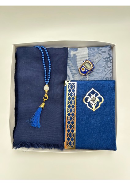 Çeyizlik Hediyelik 5 Parça Gelin Damat Bohça Seti Namaz Örtüsü Tafta Seccade Tesbih Yasin Zikirmatik