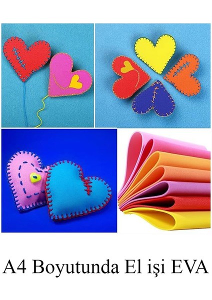 10 adet El Işi Için A4 Boyutunda (21 x 29,7 Cm) 10 Renk Yapışkanlı Eva indirimleri