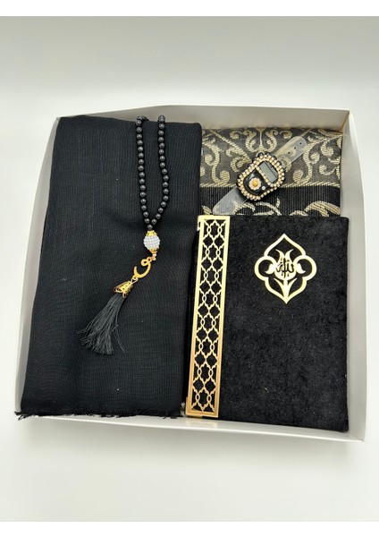 Çeyizlik Hediyelik 5 Parça Gelin Damat Bohça Seti Namaz Örtüsü Tafta Seccade Tesbih Yasin Zikirmatik