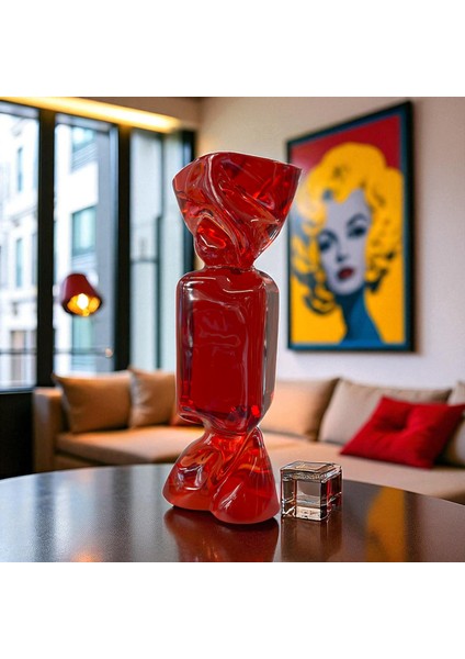 Reçine Şeffaf Kırmızı Şeker Obje