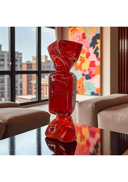 Reçine Şeffaf Kırmızı Şeker Obje