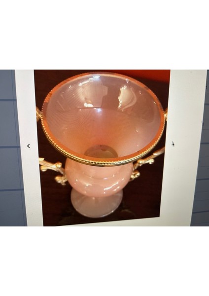 Opalin Vazo Pirinç Geçmeli 17,5 cm Boyunda