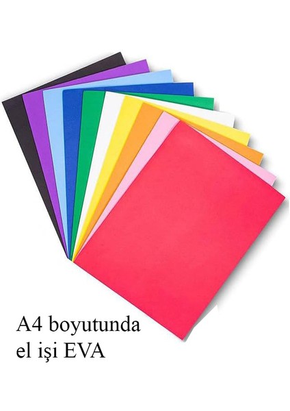 El Işi Için A4 Boyutunda (21 x 29,7 Cm) 10 Renk Eva