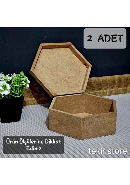 Ahşap Altıgen Öğrenci Kutu Çok Amaçlı Kapaklı Organizer Ham Hobi Boyamalık