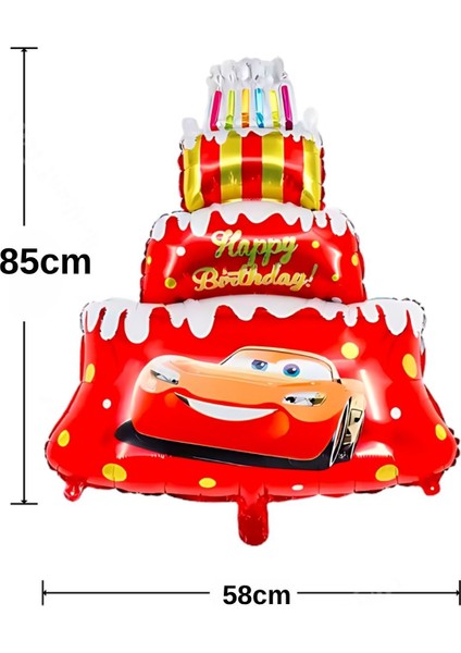 3 Yaş Cars Arabalar Şimşek Mcqueen Yarış Arabası Konsept Doğum Günü Seti Pasta Balonu ve Araba Rakam modelleri