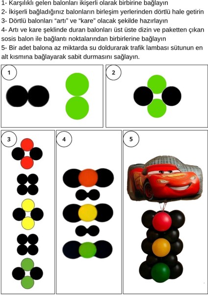 6 Yaş Cars Arabalar Şimşek Mcqueen Yarış Arabası Konsept Balon Set Trafik Temalı Doğum Günü Seti fiyatları