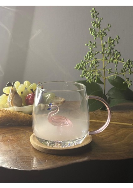 Flamingo Figürlü Cam Kupa – Şeffaf Kulplu Bardak fiyatları