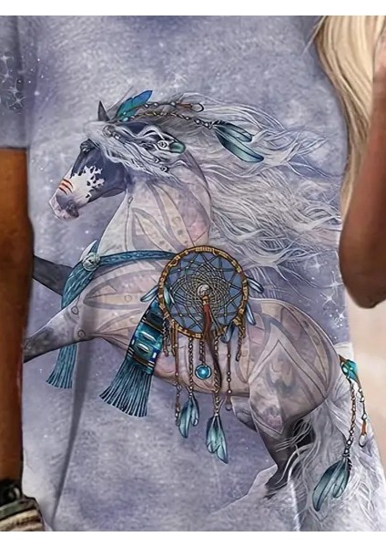 Kadın Kısa Kollu Bisiklet Yaka Salaş Süprem Bluz