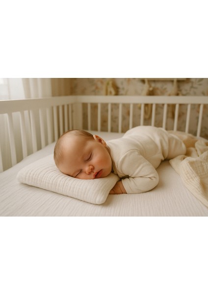 Hava Kanallı Ortopedik Visco Bebek Yastığı 40X26 cm Terletmeyen 1 Yastık + %100 Pamuk Müslin Kılıf indirimleri
