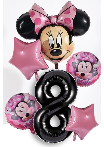 8 Yaş Minnie Mouse Doğum Günü Partisi Rakam Balon 1 2 3 4 5 6 7 8 9 Yaş Balonlar Bebek Doğum Günü