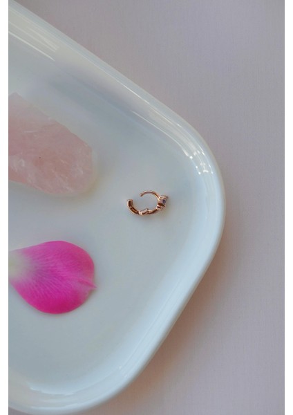 Minik Mor Kanatlı Kelebek Piercing | Rose Renk Zirkon Taşlı fiyatları