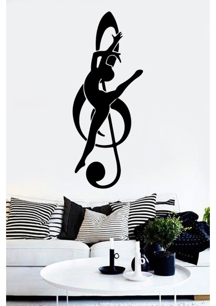 Sol Anahtarı ve Dansçı Müzisyen Kız Duvar Özel Yeni Sticker Yapıştırma (Sudan ve Nemden Etkilenmez) fiyatları