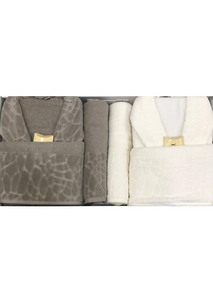 Durul Antik Kısmi Kadife Pamuklu 8 Parça Aile Bornoz Seti fiyatları