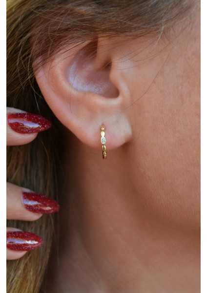 Ince Taşlı Halka Piercing – Kıkırdak, Helix ve Kulak Lobu modelleri