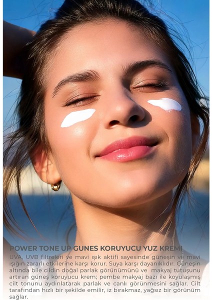 Leke Karşıtı Spf 50+ &power Tone-Up Ton Eşitleyici Spf 50+ Güneş Kremi 2X50 ml modelleri