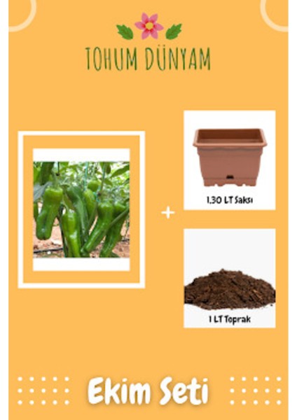 Yediveren Üç Burun Biber Tohumu Ekim Seti