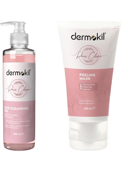 Pure Clean Yüz Temizleme Jeli 300 Ml+ Peeling Maske 3 In 1 150 ml