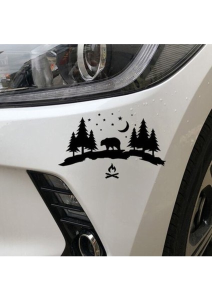 Vahşi Orman Macera Tasarım Su Geçirmez Çıkarılabilir Oto Özel Yeni Sticker Siyah 18*33 cm