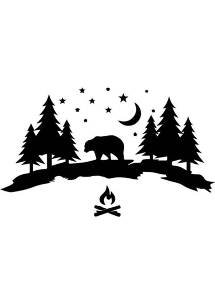 Vahşi Orman Macera Tasarım Su Geçirmez Çıkarılabilir Oto Özel Yeni Sticker Siyah 18*33 cm fiyatları