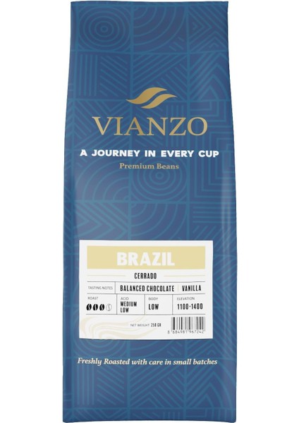 Brazil Cerrado Öğütülmüş Filtre Kahve, %100 Arabica 250 G fiyatları