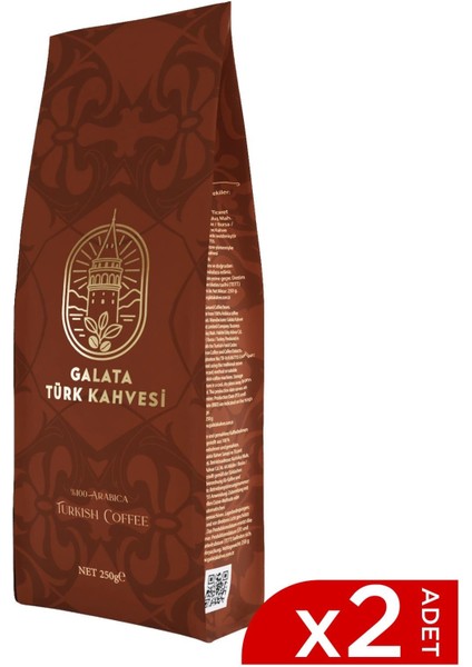 Orta Kavrulmuş Türk Kahvesi Avantaj Paketi, %100 Arabica 2X250 G