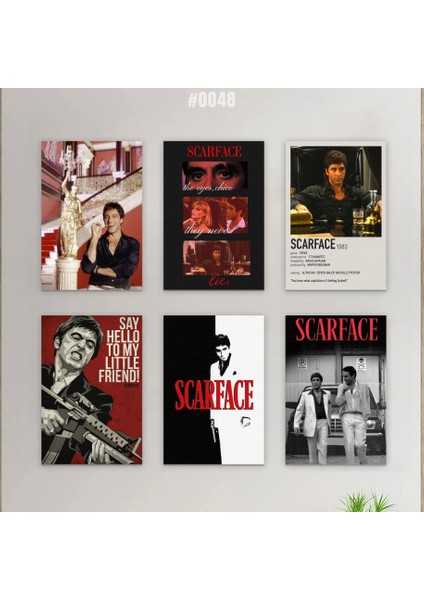 6'lı Tony Montana Ahşap Tablo