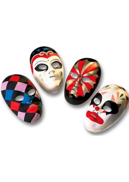 4 Adet Komedı Plastık Maske