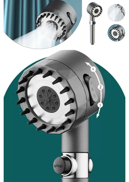 Masaj Başlıklı Stop Tuşlu Filtreli Duş Başlığı + 3 Adet Yedek Filtre | Basınç Artırıcı, Klor ve Kireç Önleyici, Saç ve Cilt Dostu fırsatları