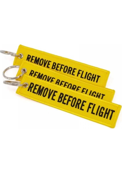 Sarı Remove Before Flight Bez Anahtarlık