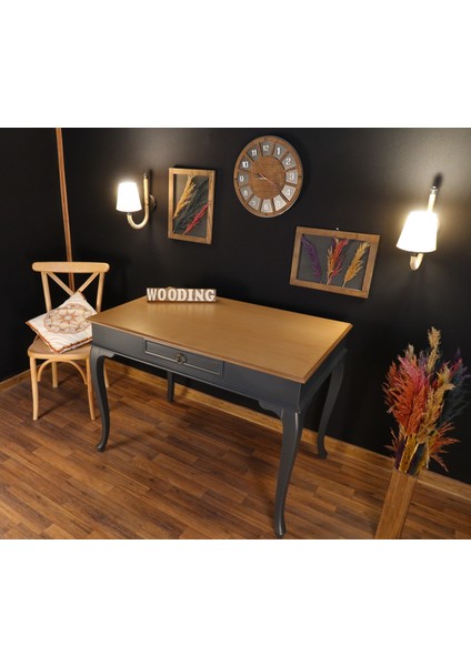 100 cm Çekmeceli Masif Antrasit Naturel Çalışma Masası indirimleri