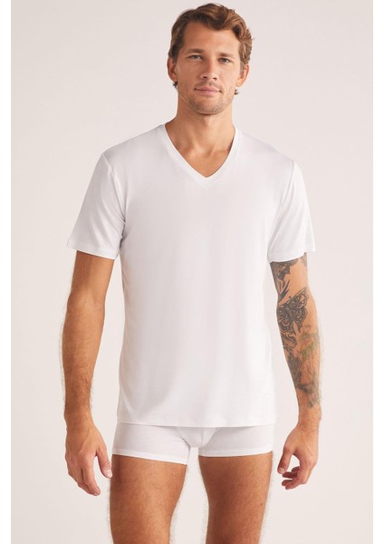 Emilio V Yaka Modal Erkek Tshirt Byz