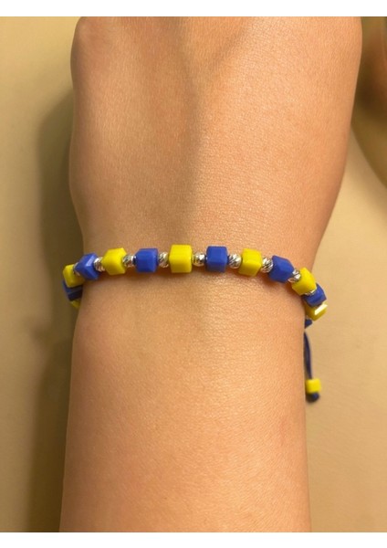 Tarzına Renk Kat: Unisex Gümüş Dorikalı Ipli Sarı-Lacivert Küp Boncuk Erkek Bileklik fiyatları