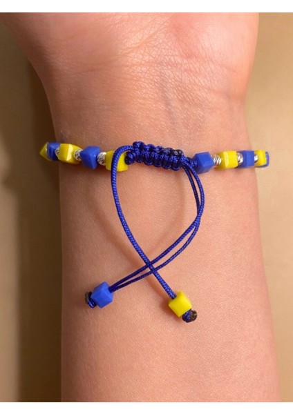Tarzına Renk Kat: Unisex Gümüş Dorikalı Ipli Sarı-Lacivert Küp Boncuk Erkek Bileklik modelleri