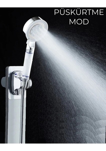 Masaj Başlıklı Filtreli Duş Başlığı + 5 Yedek Filtre | Basınç Artırıcı, Klor ve Kireç Önleyici, Saç ve Cilt Dostu