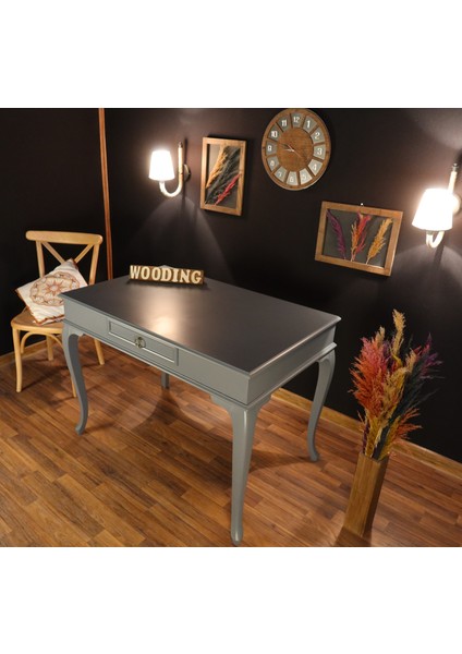 100 cm Çekmeceli Masif Gri Çalışma Masası fiyatları