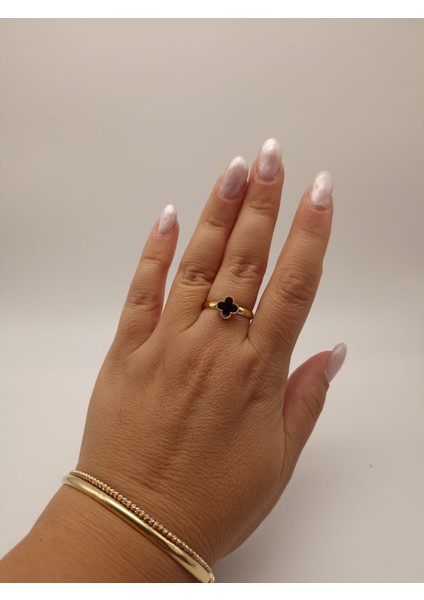 Çelik Yonca Gold Yüzük