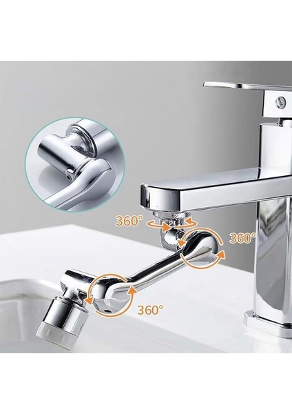 Robotik Kol Mutfak Banyo Musluk Başlığı 1080 Derece Dönebilen Evrensel 2 Modlu modelleri