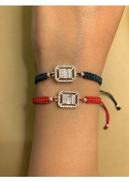 Baget Ipli Kadın Bileklik 925 Ayar Gümüş 1 Adet Kırmızı İpli fiyatları