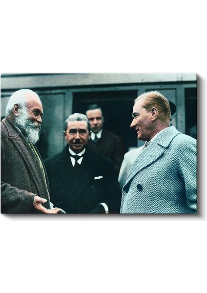 Atatürk ve Diplomatik Görüşme - Devlet Adamlığı Kanvas Tablo fiyatları
