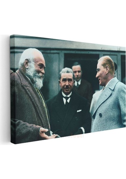 Atatürk ve Diplomatik Görüşme - Devlet Adamlığı Kanvas Tablo modelleri