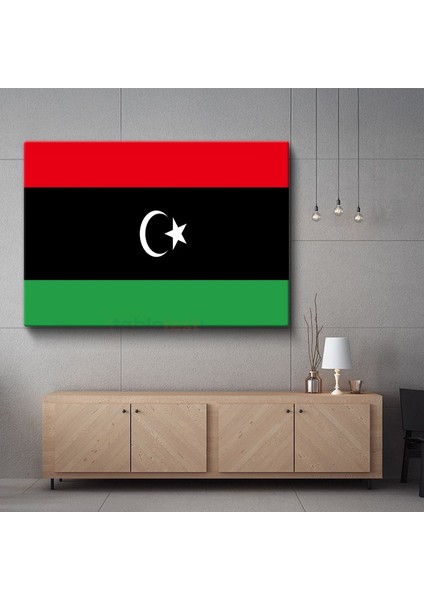 Libya Bayrağı - Kanvas Tablo