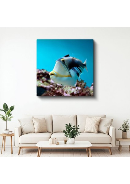 Tropikal Tetik Balığı - Mercan Resiflerinin Zarif Yüzücüsü Kanvas Tablo