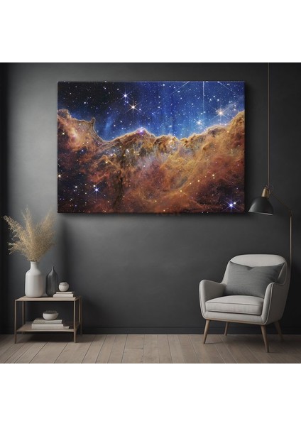 Kozmik Nebula - Yıldızlarla Bezeli Uzay Manzarası Kanvas Tablo