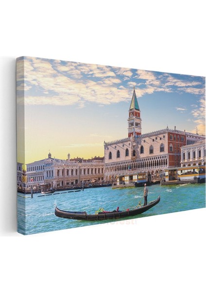 San Marco Meydanı - Venedik'te Gondol Gezintisi Kanvas Tablo modelleri