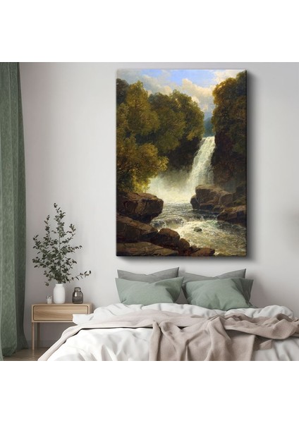 Albert Bierstadt - Şelale Manzarası Kanvas Tablo