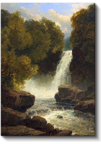Albert Bierstadt - Şelale Manzarası Kanvas Tablo fiyatları