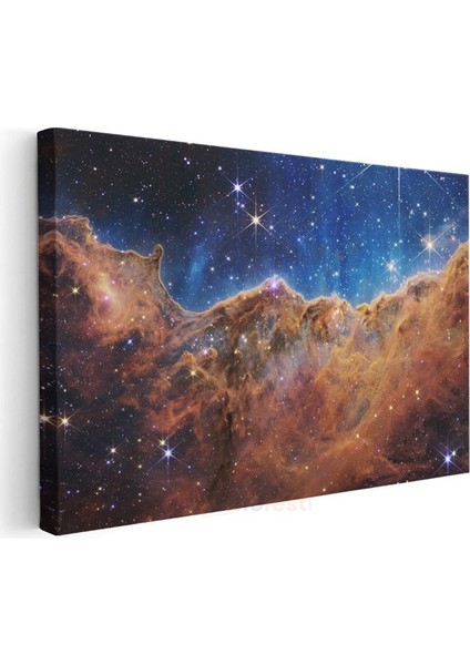 Kozmik Nebula - Yıldızlarla Bezeli Uzay Manzarası Kanvas Tablo modelleri