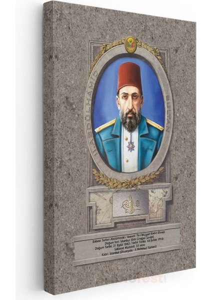 Osmanlı Padişahları - Sultan Iı. Abdülhamid Kanvas Tablo modelleri