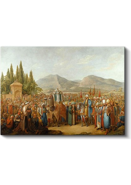 Osmanlı Töreni - Deve Alayı ve Kalabalık Kanvas Tablo fiyatları