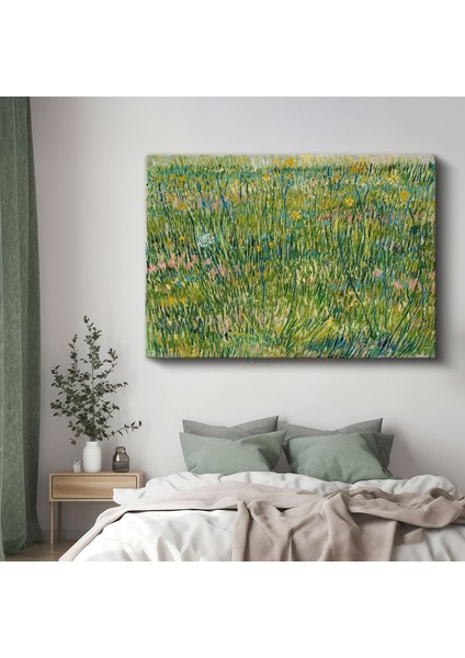 Vincent Van Gogh - Çiçekli Çayır Kanvas Tablo